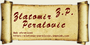 Zlatomir Peralović vizit kartica